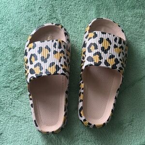 Leopard Print Slide Sandals